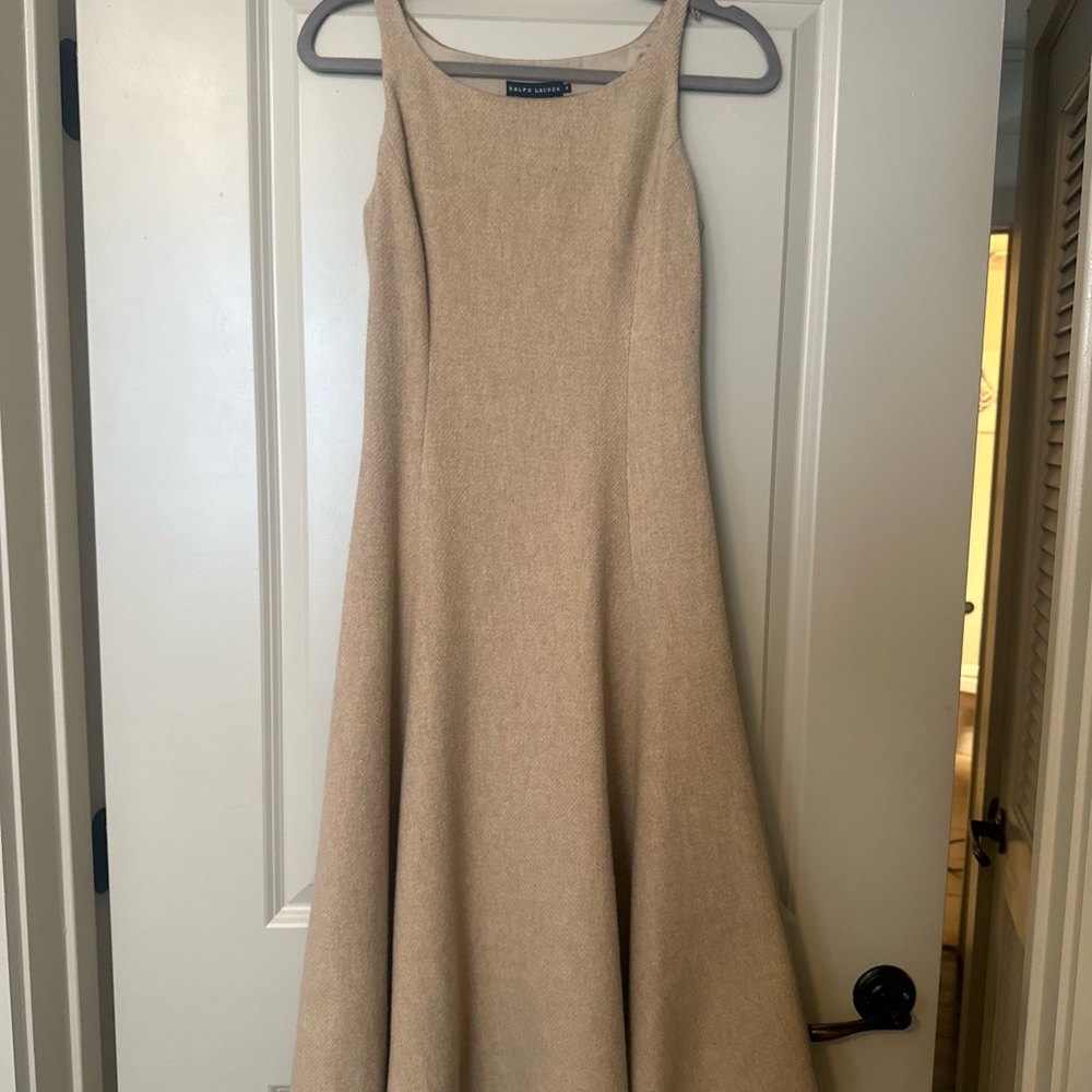 Ralph Lauren made in Italy Elegant Beige 100% wool Dress